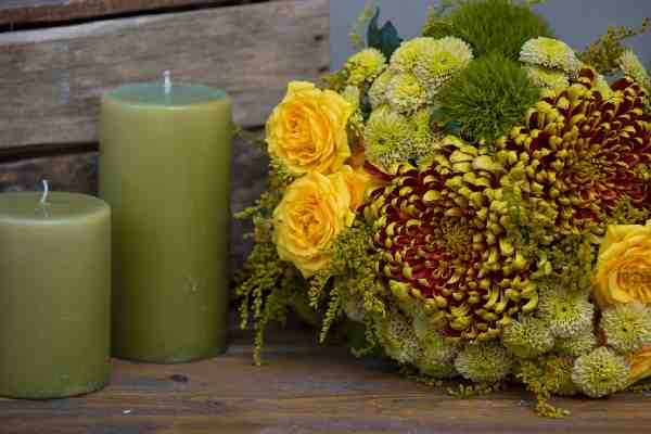 Bouquets and candle