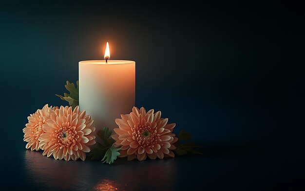 candle-with-flowers